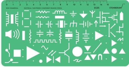 STENODRAW ECDS ECDS Engineering - Electronic/Electrical Circuit Diagrams Stencil