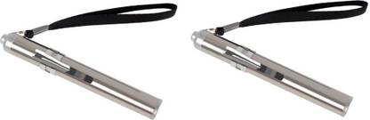 CASTO Switch Control Moon Light Pocket Laser Torch with CREE Led Torch, PEN SHAPE PACK OF 2 (Silver : Rechargeable) Torch