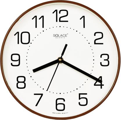Solace Quartz Analog 26 cm X 26 cm Wall Clock