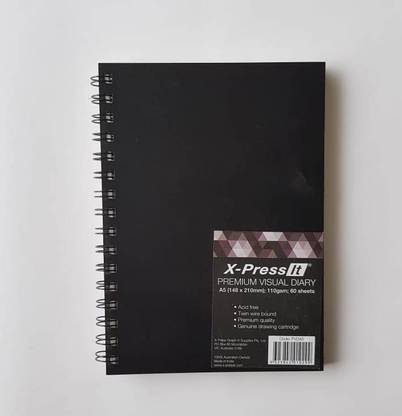 RS PAPER A5 PREMIUM VISUAL NOTEBOOK DIARY : 60 SHEETS A5 Diary RULED 120 Pages