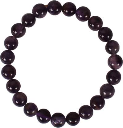 Jewels World Jewels World Certified 8mm Beads Purple Amethyst Gemstone Bracelet Decorative Showpiece  -  6.5 cm