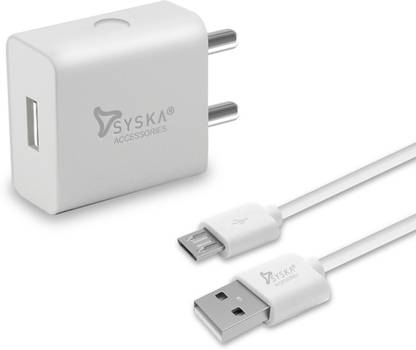 Syska 10 W 2 A Wall Charger for Mobile with Detachable Cable