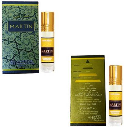 Ahsan Martin Alcohol Free Attar 8ml Roll On Pack of 2 Herbal Attar
