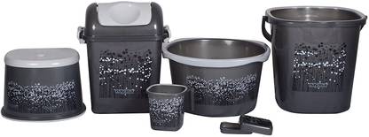 NAYASA Bathroom Set Deluxe, 6 pieces 25 L Plastic Bucket Price in India ...