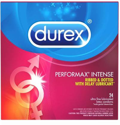 DUREX Condom Performax Intense Ribbed & Dotted, 24 Count Condom