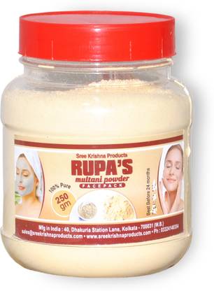 sree krishna products Rupa's Multani Mitti Powder Pack of 2( Get Ear Rings worth 350 with this pack)