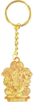 Skywalk God Ganesha Metal Brass Keychain Keyring,perfect Indian souvenir for gifting Key Chain