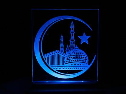 YONKER Acrylic Mosque Moon Symbol 3D LED Light Table Night Lamp