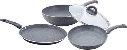 WONDERCHEF Granite , Grey Induction Bottom Non-Stick Coated Cookware Set
