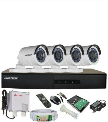 HIKVISION Hikvision DVR 720P DS-7B04HGHI-F1 OR DS-7204HGHI-F1 1PCS BULLET CAMERA DS-2CE1ACOT-IRP/ECO OR DS-2CE1ACOT-IRP 90METAR CABLE 1TB SATA HDD COMBO KIT Security Camera