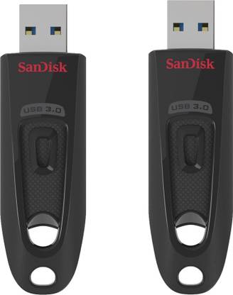 SanDisk Ultra USB 3.0 Flash Drive 64GB + 16 GB Pen Drive Compatible with Netbook, Gaming Console, Desktop Computer, Audio Player, Television, Laptop USB 3.0 Plastic Case