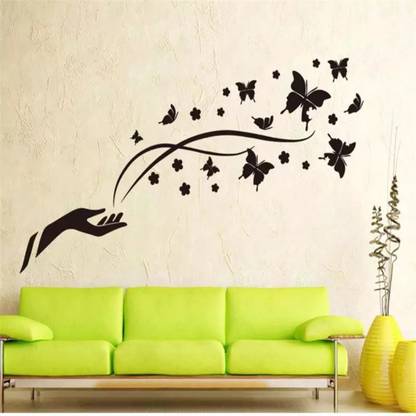 Univ 180 cm Univocean Butterfly 2D Wall Poster, Wallpaper, Wall Sticker Home Decor Stickers for Bedrooms, Living Room, Hall, Kids Room, Play Room Removable Sticker