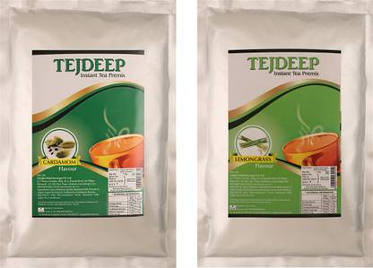 Tejdeep Chai Powder Premix Cardamom Lemongrass Tea Lemon Grass, Cardamom Instant Tea Pouch