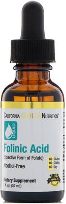 California Gold Nutrition Folinic Acid, Alcohol Free, 1 fl oz (30 ml ...