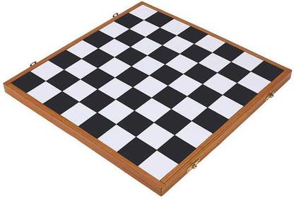ME 16 inch Wooden Sunmica Foldable Chess Board With Wooden Coins 40.64 cm Chess Board