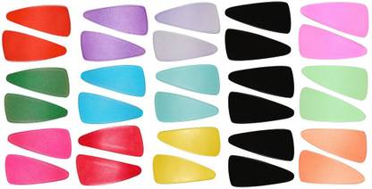 Abhi Solid Glossy Smooth Triangular Shape 30Pcs - (15 Pair) Tic Tac Clip