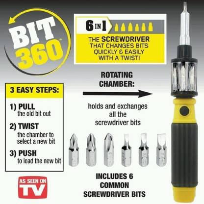 CONTINENTAL 416 6 in 1 Screwdriver Pocket Precision Screwdriver Bit 360 Twist-Bit ( IT N - 416 ) Screwdriver Bit Set