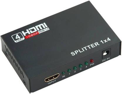 Teratech 4 Port HDMI Splitter 1080P 3D Support 1-in 4-Out ,v1.4 (One Input To Four Outputs) Media Streaming Device