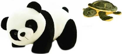 HM Panda Bear Soft Toys With Tortoise Stuffed Toys Combo  - 26 cm
