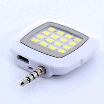 सक्रो OLV_447Osamsung 16 LED mobile flash||3.5 mm jack flash|| Mobile camera flash light|| Selfie Flash|| Flash Light|| Flash for brighter Selfie|| Color may vary||compatible with oppo,vivo, samsung,sony, gionee, lava and all smart phones फ्लैश