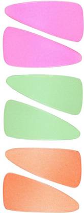 Abhi Solid Glossy Smooth Triangular Shape 6Pcs - (3 Pair) Tic Tac Clip