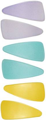 Abhi Light Shade Big Size Solid Glossy Smooth Triangular Shape 6Pcs - (3 Pair) Tic Tac Clip
