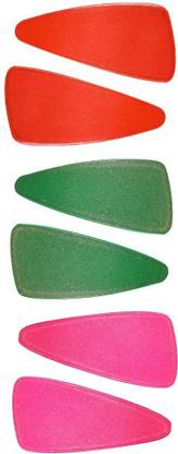 Abhi Dark Solid Glossy Smooth Triangular Shape 6Pcs - (3 Pair) Tic Tac Clip