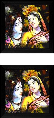 Gallery99 Radha Krishna Beautiful Scenery Natural Colors 0.5 inch x 11.220472440944881 inch Painting