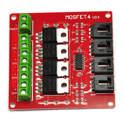 KitsGuru Four Channel 4 Route MOSFET Button IRF540 V2.0 + MOSFET Switch Module Electronic Components Electronic Hobby Kit