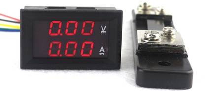 KitsGuru DC 0-100V 0-50A + Shunt Dual Red or Blue LED Digital Voltmeter Ammeter Voltage AMP Power Meter 12V Voltmeter
