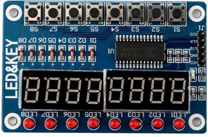 KitsGuru 8-Bit LED 8-Bit Digital Tube 8 KeyS TM1638 Display Module Timer Counter and Clock Electronic Hobby Kit