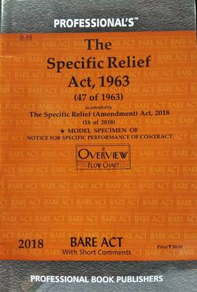 The Specific Relief Act 1963 As Amended By The Specific Relief (Amendment) Act 2018/Latest Edition