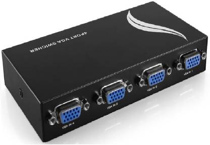 Teratech 4 Port Manual VGA Switch Switcher Box, 4 Vga Input and 1 Vga Output Media Streaming Device