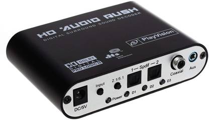 microware Digital Audio Decoder to Analog 5.1 Converter -Convert Digital Optical Coaxial DTS AC3 Dolby Signal and Stereo(R/L) Audio Signal into 5.1/2.1 Analog Output Media Streaming Device