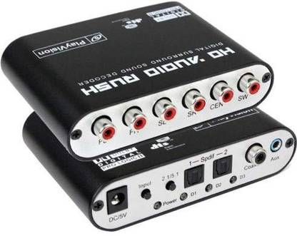 microware  TV-out Cable 5.1 Audio Rush Digital Sound Decoder Converter - Optical SPDIF/Coaxial Dolby AC3 DTS to 5.1CH Analog Audio (6RCA Output)