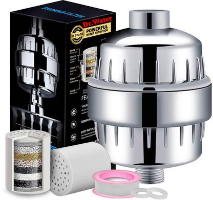Dr. Water Universal Shower Head Water Filter - High Output | Pure Aroma | Remove Chlorine, Fluoride, Odors, Heavy Metals, Bacteria Viruses, Lead, Salt, Iron & Softens Hard Water – Adds Vitamin C, Minerals, Oxygen- Reduces Dry Itchy Skin, Dandruff, Eczema for Healthier, Glowing & Stronger Skin, Hairs, Nails, Boosts Health of Your Skin, Hairs & Nails with Replaceable POWERFULL Multi-Stage Filter Cartridge (10 Stage)–Increases pH & ORP– Fits Any Shower Head, Handheld Shower Shower Head