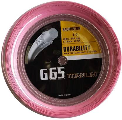 Quinergys ® BG95 0.69mm Diameter Professional Badminton strings for Badminton Racket - Pink 0.69 Badminton String - 10 m