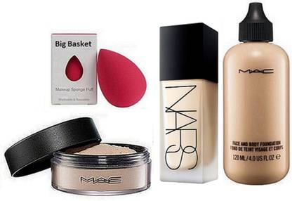 big Basket Sponge Puff, Face & Body Liquid Foundation, Nars All Day Luminous Weightless Foundation, loose Powder