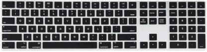 Saco Full Size Black Keyboard Cover Silicone Skin for Apple Magic with Numeric Keypad Model: MQ052LL/A(A1843) After 2015 November US Layout Keyboard Skin