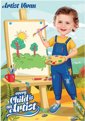 Personalized Your Child's Face & Name Posters Paper Print