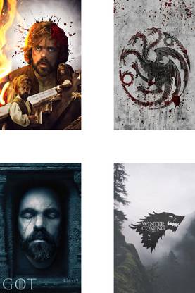 Game of Thrones Combo Poster set of Four Posters - game of thrones poster - game of thrones combo posters Paper Print