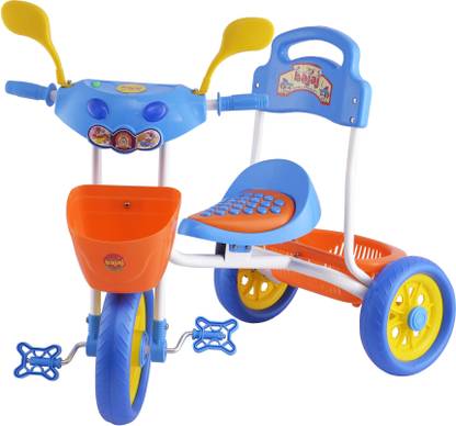 Oximus Latest Baby Tricycle for Kids with Front & Back Basket Recommended for Toddler 1,2,3,4,5 Years Old Children Tricycle for Baby Boys & Girls Gift (Blue) Best trike Make in India 052- Tricycle