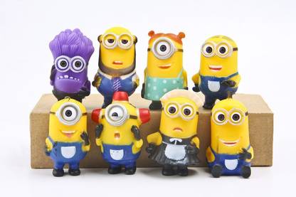 Toy Mela Despicable Me Set Of 8 Pcs. Minions Action Figure With Box