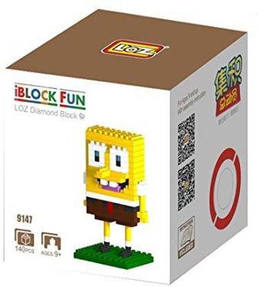 Genrc LOZ Spongebob Spongebob Diamond Building Nanoblocks Toy for Kid and Adults 3D Puzzle Set with Optional Box Children's Educationa