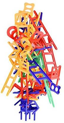 Genrc WEofferwhatYOUwant Chairs and Ladders Suspend Family Game - Stacking Balance Game. 44 Individual Pieces.