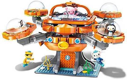 Genrc Enlighten Octonauts Octopod Barnacles, Kwazii, Peso, Professor Inkling Figures Playset Sea Castle Lego Compatible Building Sets