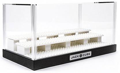 Genrc JackCubeDesign Minifigures Brick Building Block Base Play Mat Display Showcase Stand with Acrylic Cover(Black) - :MK666C