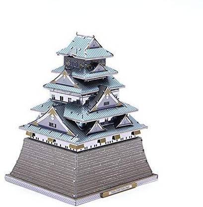 Genrc Microworld 3D Metal Nano Puzzle Osaka Castle Building Assemble Model Kits J009 DIY 3D Laser Cut Jigsaw Toy
