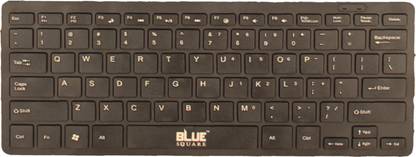 BLUE SQUARE USB MINI KEYBOARD Wired USB Standard Multi-device Keyboard Compatible with Desktop, Laptop, Mac