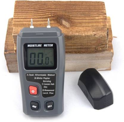 2xLCD Display Digital Wood Moisture Meter Humidity Tester Detector 2 Pins Probes
